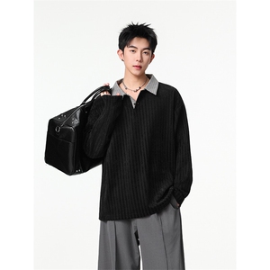 加绒加厚卫衣千鸟格长袖t恤polo打底衫504-T503-特P28（加绒P33）图片