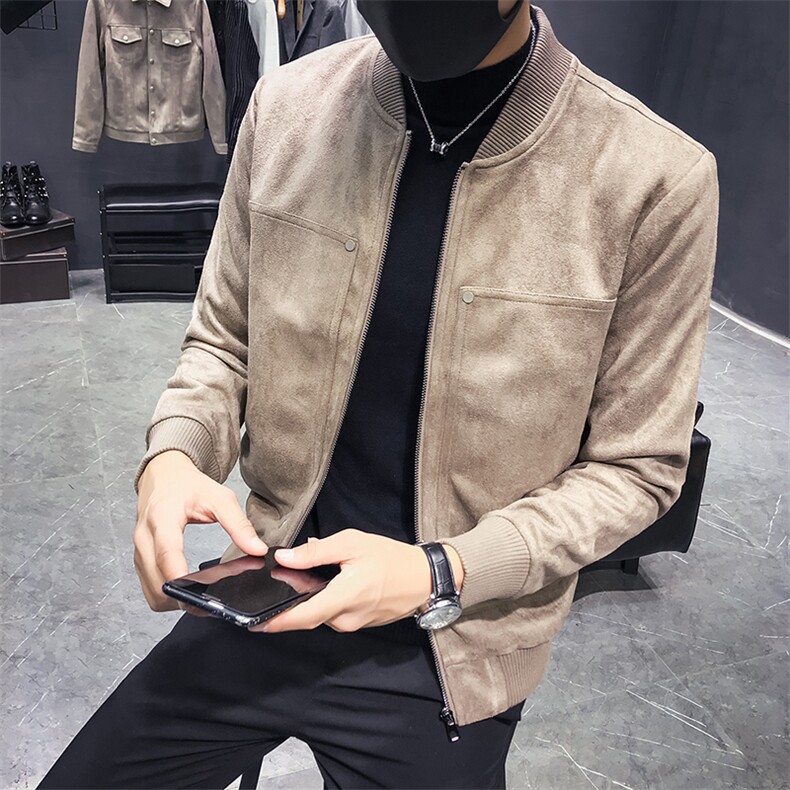 2020新秋冬店主风麂皮绒铆钉修身夹克外套C301-JK61-P115,男装夹克,电商C301