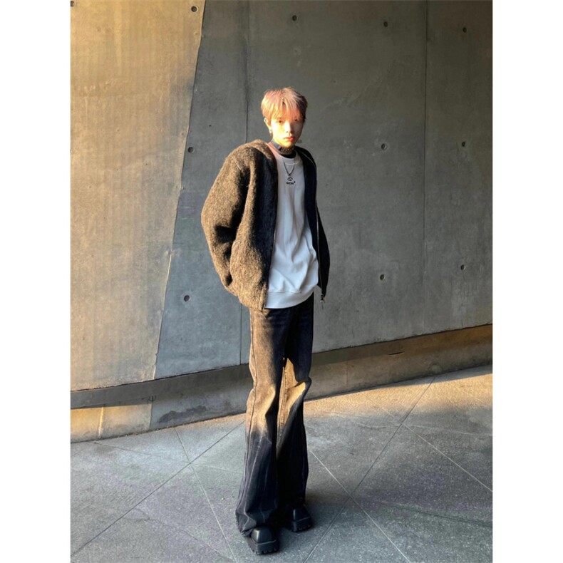 【有货】8153CC-特P86马海毛针织开衫毛衣男加厚拉链连帽外套,男装针织衫/毛衣,星座1007（原301D）