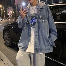 夹克连帽牛仔外套ins潮牌男春秋韩版潮流痞帅衣服秋季W1251-P65，男装夹克，星座512-2