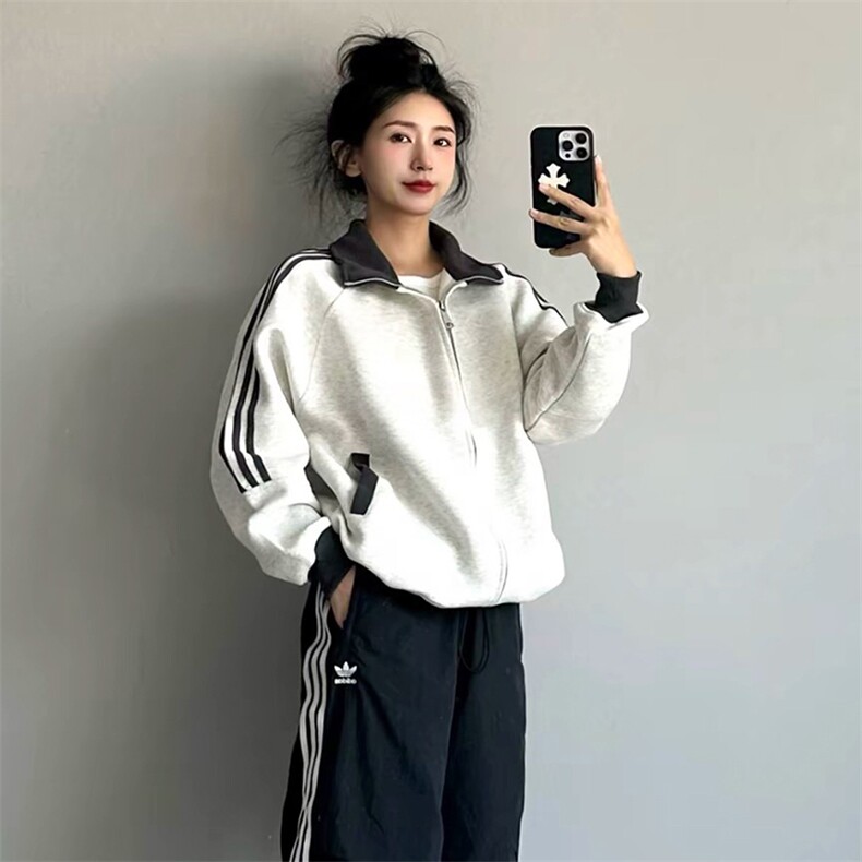 抖音得物高品质美式高街重磅结构设计拼接织带立领卫衣外套CM42,男装卫衣,电商A486