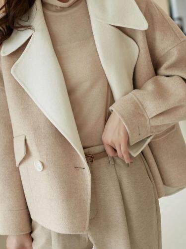 冬季新款双面羊绒大衣，女装，拉嘉图