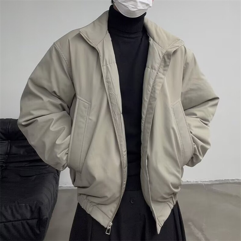 加绒工装高品质立领加厚棉服男秋冬季立领休闲上衣服潮TTY12 P78图片