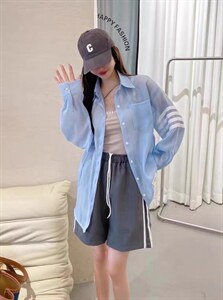 夏季新款洋气欧货4条杠显瘦衬衫防晒衣图片