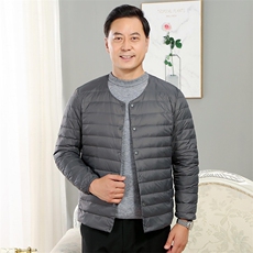 男士中老年90绒轻薄连帽羽绒服外套男款秋冬休闲羽绒轻便外套，男装羽绒服，钱塘723