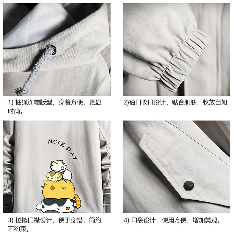 JK41090-P85加棉款-P115纯棉连帽夹克男士大码工装夹克男网格,男装夹克,电商A040A