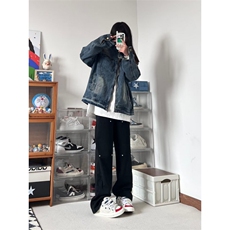 【有货】美式复古水洗做旧牛仔外套男春秋短款夹克W353WW-特P75，男装夹克，星座1007（原301D）