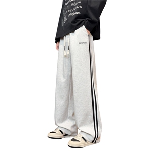条纹设计感直筒休闲卫裤 CK63 M-3XL 特P30图片