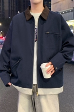 2025秋季新款中性风户外夹克男撞色翻领外套DSA157B-J2503-特P85，男装夹克，电商A157B