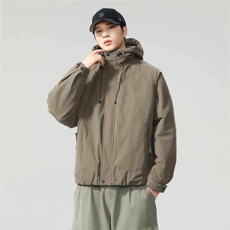 2025冬季新款休闲男士连帽加棉加厚透气棉服夹克W0083,男装夹克,电商D215