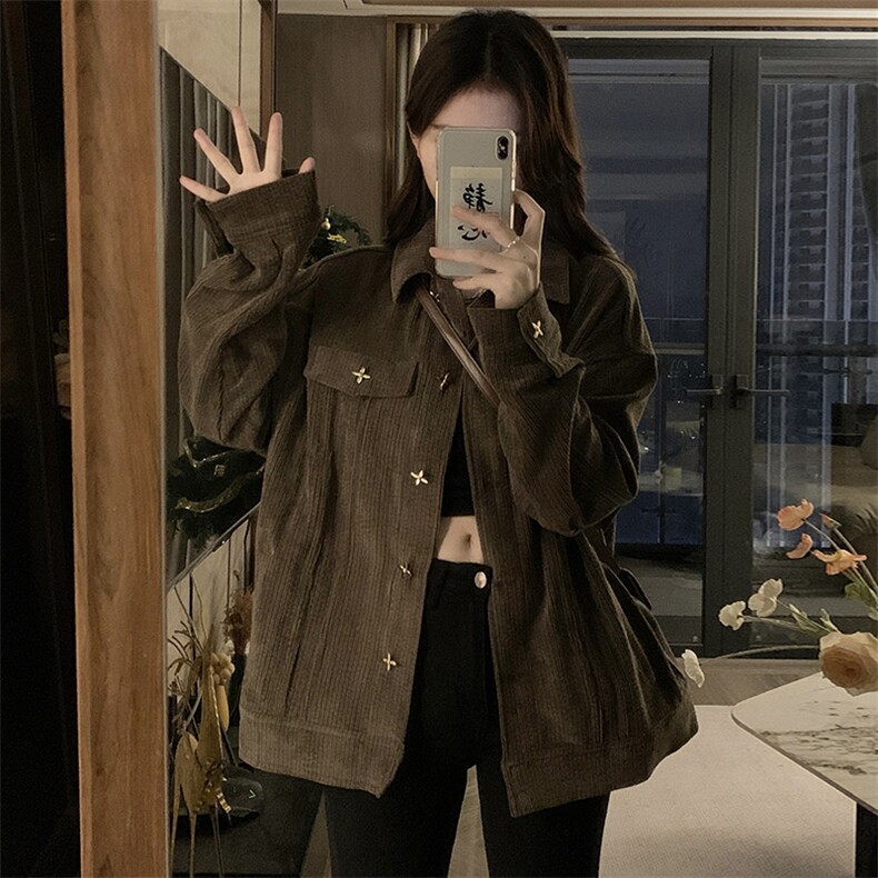 咖色灯芯绒2025新款外套新中式倾风女春秋美拉德夹克女C716-88,男装夹克,星座911-2(原星座613-2）