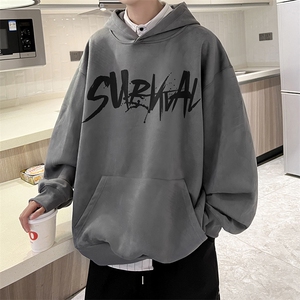 W6122 P55 控78 400克高品麂皮绒宽松带帽潮男卫衣港风男女图片