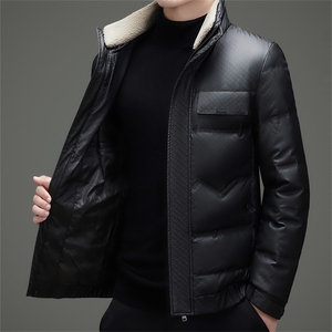 现货新标90白鸭绒羽绒服外套男士立领商务休闲羽绒服外套图片