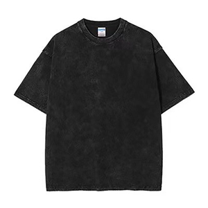 2023纯色做旧夏季TEE打底衫水洗棉短袖重磅bf美式T恤JC071P25图片
