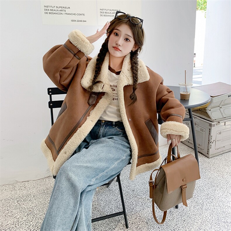 2023年冬季皮毛一体羊羔毛B190-82506-p195-K288,女装羊羔毛/颗粒绒,一九零