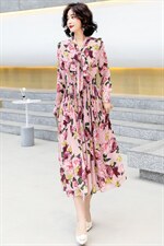 2021春季新款优雅气质衣领时尚舒适显瘦碎花连衣裙，女装连衣裙，依如秀(原杭风阁)