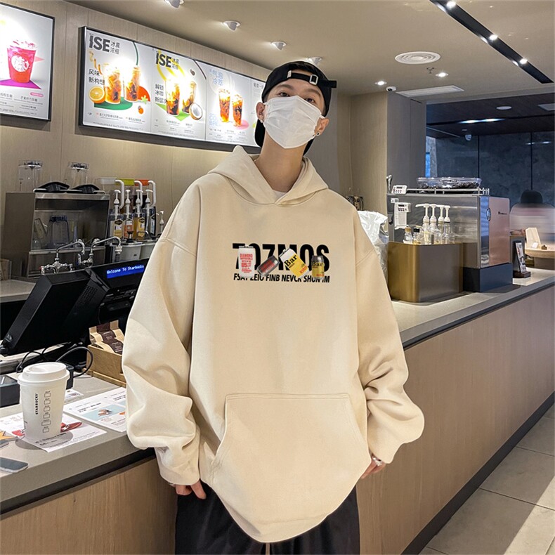 23/秋季360G麂皮绒印花宽松休闲连帽卫衣JWY3269P50控69,男装卫衣,电商B370