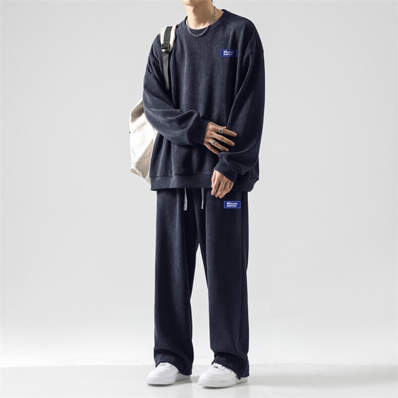 休闲百搭垂顺加绒加厚套装TZ816-常规特批98加绒特批118,男装休闲套装,星座718