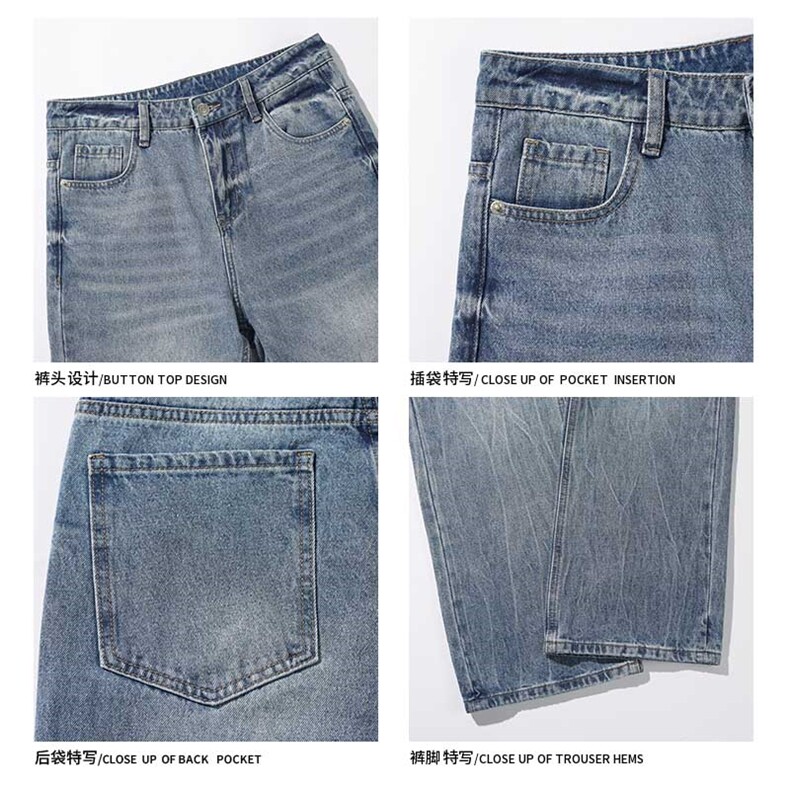 2025秋季新款白底美式微喇闪电纹牛仔裤M-5XLGK25659-特P40,男装牛仔裤,电商A022