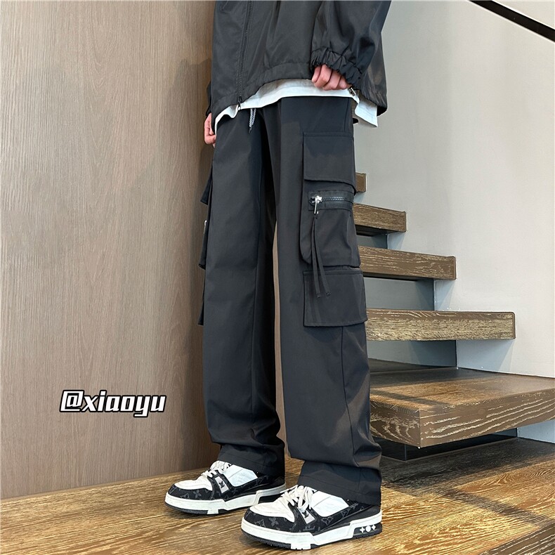 XZ616春季新款工装拉链折皱设计感防水冲锋裤长裤TY2418P65控78,男装休闲裤,星座512A（原616）