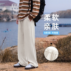 2026新款潮牌高街宽松美式高街垂坠感休闲阔腿长裤X1880-特批-42，男装休闲裤，星座718