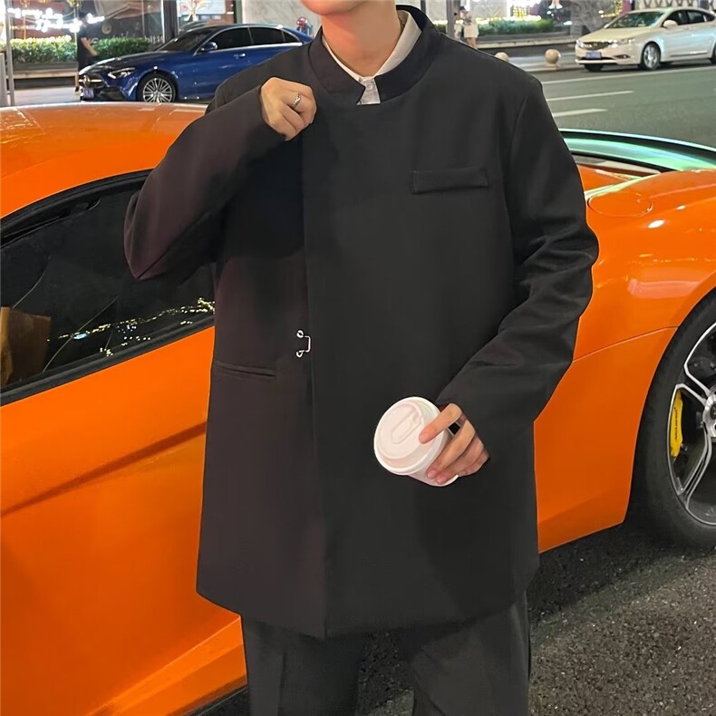 2024春款男中式立领西装风中山装西服休闲外套JK1270P65,男装夹克,星座1013-1
