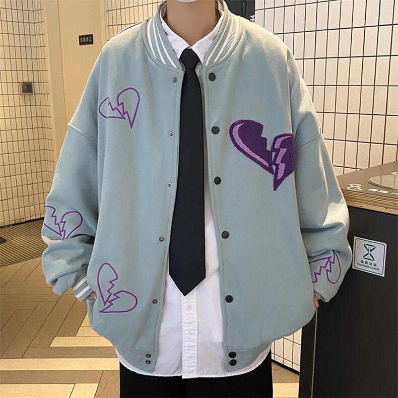 春秋刺绣棒球服男ins潮牌宽松港风外套J225P65,男装夹克,星座1116-2