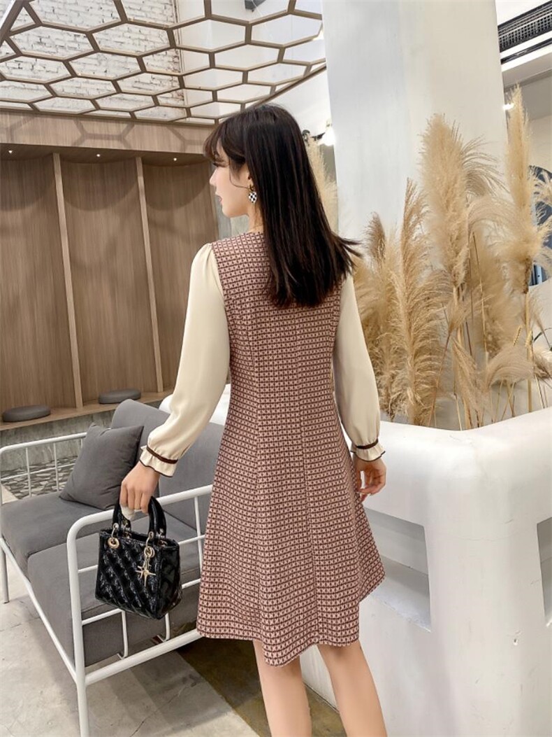 【现货】2022春新款连衣裙韩版小香风淑女风,女装连衣裙,欣卓越