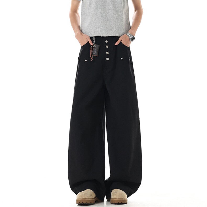 2026春夏潮牌设计感纽扣弯刀裤xz906-1-K1307特价P50控98，男装休闲裤，星座906-1（原电商a316-2）