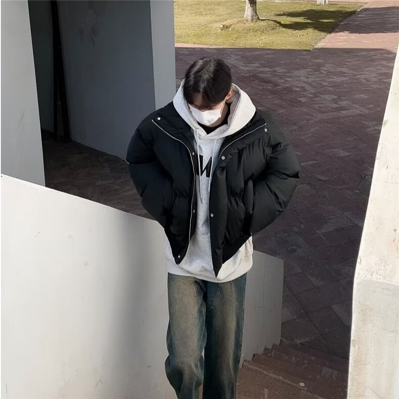 重磅简约立领短款棉服外套男宽松冬季加厚休闲短款棉衣潮牌百搭,男装棉衣,星座410-6（原星座1304-1）