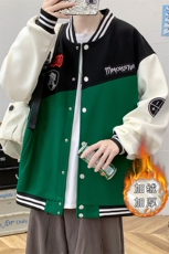 2023秋装新品青少年夹克运动棒球服加绒加厚百搭外套男2111-P65，男装夹克，电商A441-1