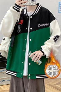 2023秋装新品青少年夹克运动棒球服加绒加厚百搭外套男 2111-P65图片