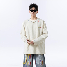 主推款 250克春季重磅砂洗做旧刺绣天丝棉长袖T恤JF412-特P45控78,男装T恤,电商A422-1,电商基地 主推款 250克春季重磅砂洗做旧刺绣天丝棉长袖T恤JF412-特P45控78,男装T恤,电商A422-1,电商基地