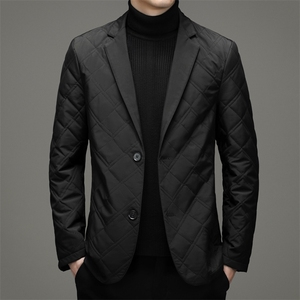 2023秋冬新款中青年男士棉衣西服领商务休闲外套SNNMF20232-P185图片