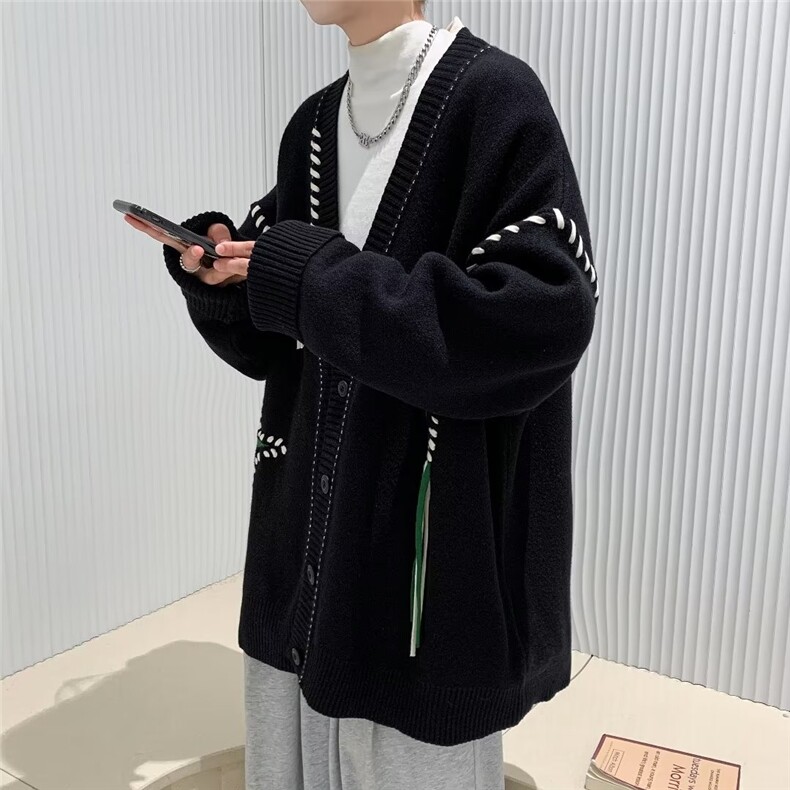 美式街头设计感圆领毛衣男慵懒风休闲针织衫MY114P46,男装针织衫/毛衣,星座1116-2