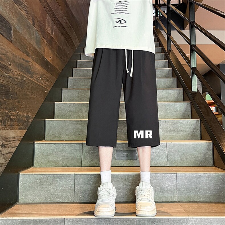 QK72253-P25 冰丝七分裤男大码速干短裤男五分裤 港风风格图片