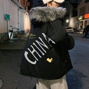 MM48208-P130冬季大毛领棉衣男士大码加厚棉袄男棉服，男装棉衣，电商A040
