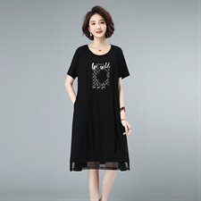2021夏款新款拼接大码女装连衣裙238款，女装连衣裙，秋牧寒烟