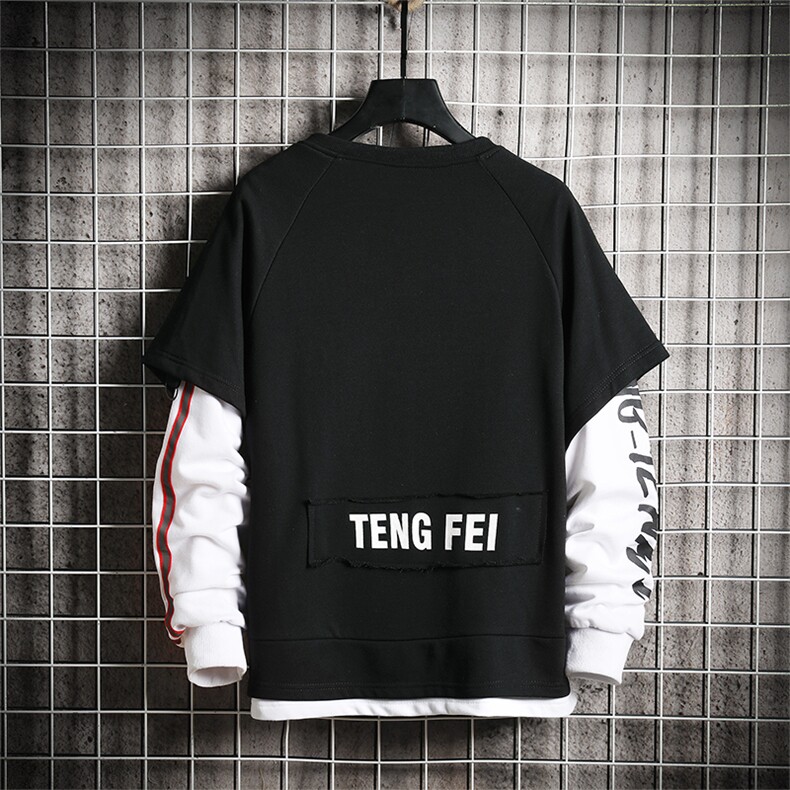 日系卫衣男春秋款连帽长袖拼色大码宽松外套印花039-P55,男装卫衣,电商B380（原B361）