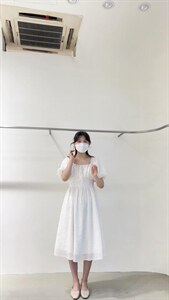 泡泡绣花连衣裙图片