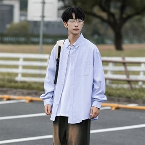 1506/Q30240/P40日系港风ins宽松衬衣男生夏季潮流百搭休闲外套图片