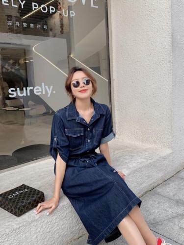 牛仔简单款长裙通勤风百搭，女装，肆尔