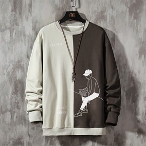 2021春装新款潮流宽松卫衣韩版帅气打底上衣服男装DS982T图片