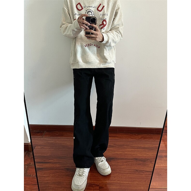 B221美式ins高街暗黑小众个性铆钉小脚牛仔裤LK23142-P65控88,男装牛仔裤,电商B221