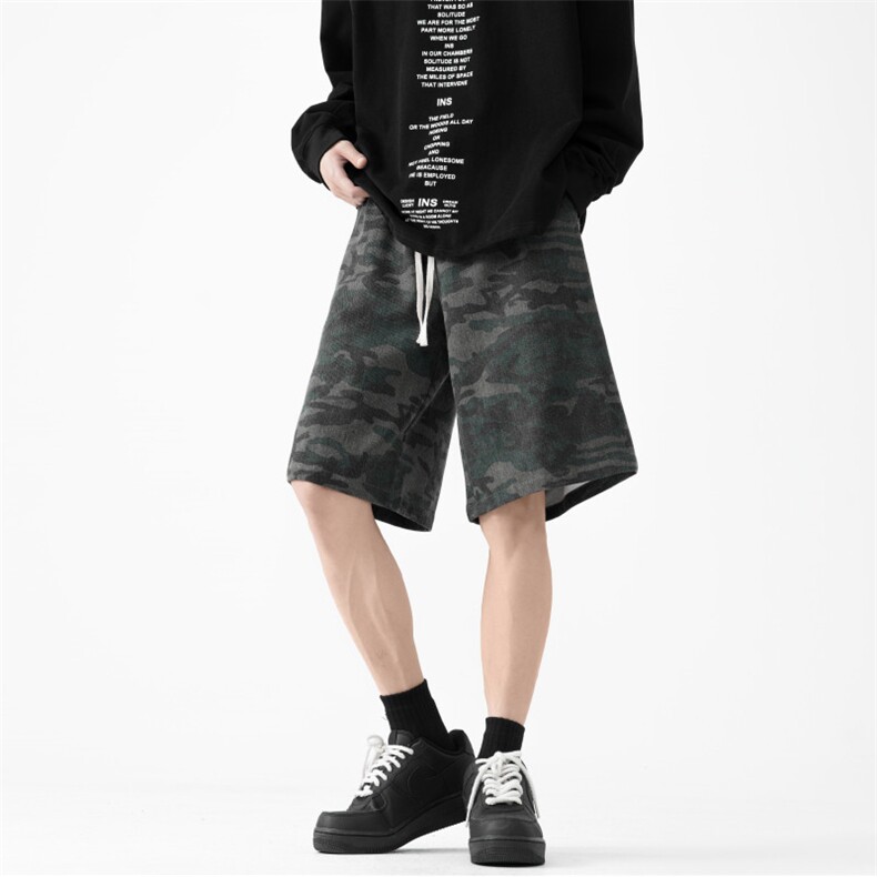 抖音品质夏季新款迷彩潮流宽松牛仔五分裤B315-K24156-特p30控58,男装牛仔裤,电商B315