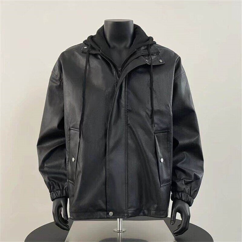 【有货】Y1018LL-特P85假两件皮衣外套痞帅机车服夹克,男装夹克,星座1007（原301D）
