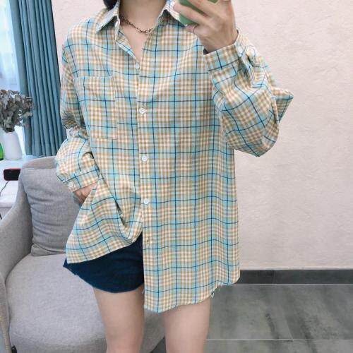 春夏格子衬衫，女装衬衫，变色鸟(4F)