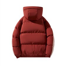 冬季港风三条杠撞色连帽棉衣加绒加厚拼色加厚棉衣外套MY6088P90，男装棉衣，电商A128