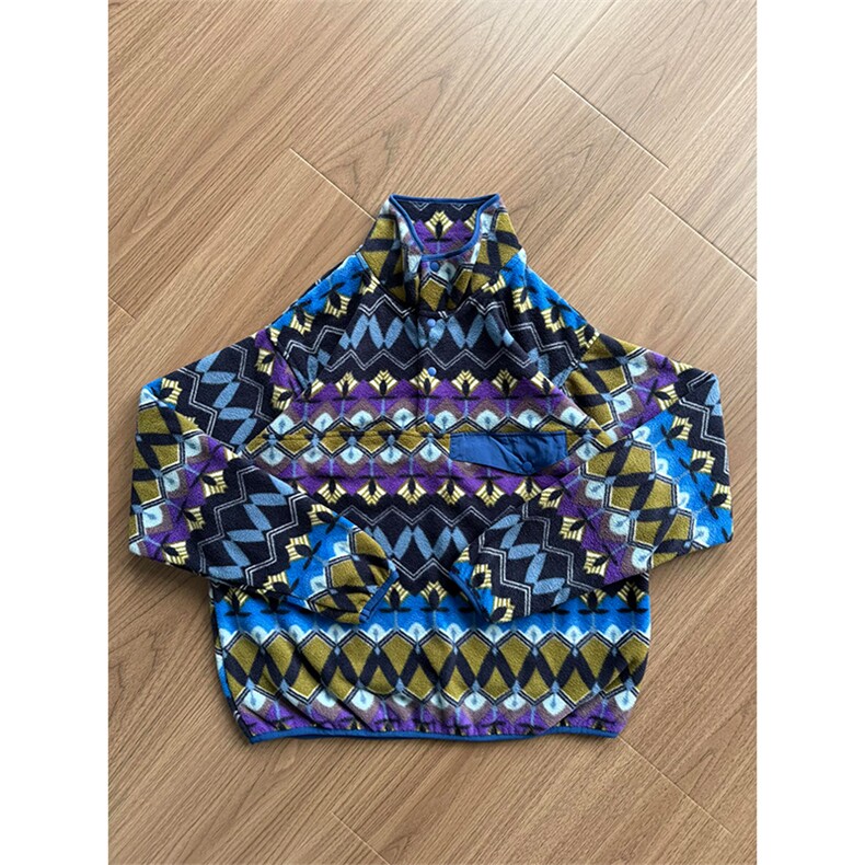 高品印地安图腾花色古着双面抓绒套头摇粒绒卫衣男女A1153-P95,男装卫衣,星座1505