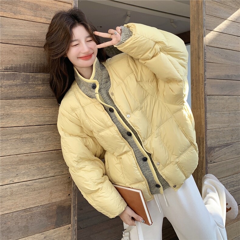 新款【有货】新标90白鸭绒针织拼接B109-9882-315-448,女装羽绒服,2B109
